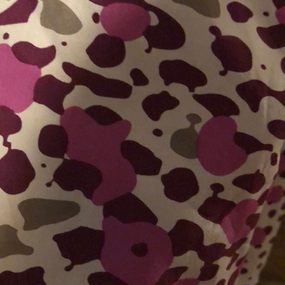 Parker Silk Print Dress Maroon and Tan Small - Picture 3 of 8